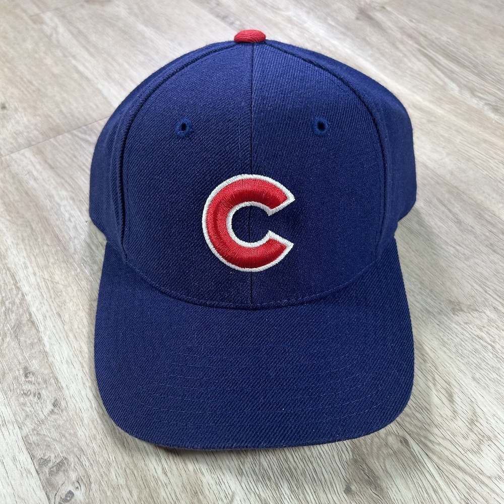 VTG Chicago Cubs Snapback Hat MLB Baseball Puma Logo Athletic Blue Wool Cap